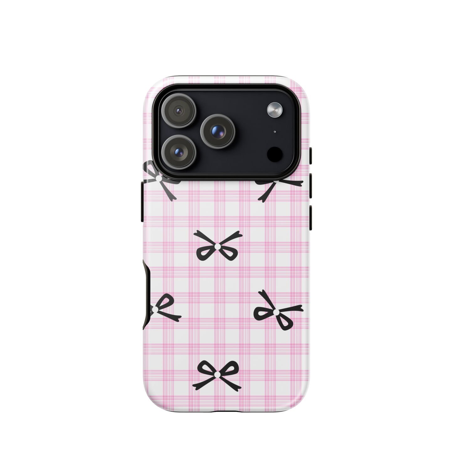 Blush Tartan Bow - iPhone