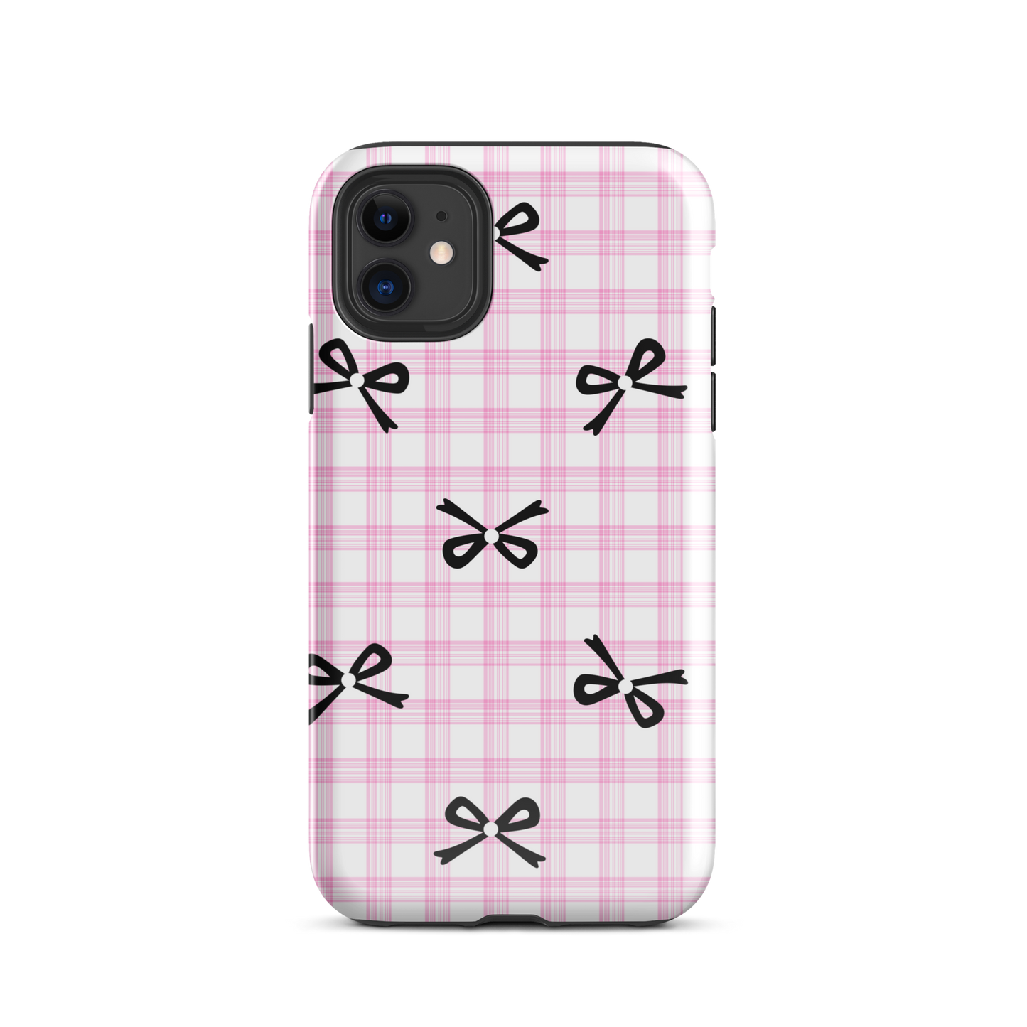 Blush Tartan Bow - iPhone