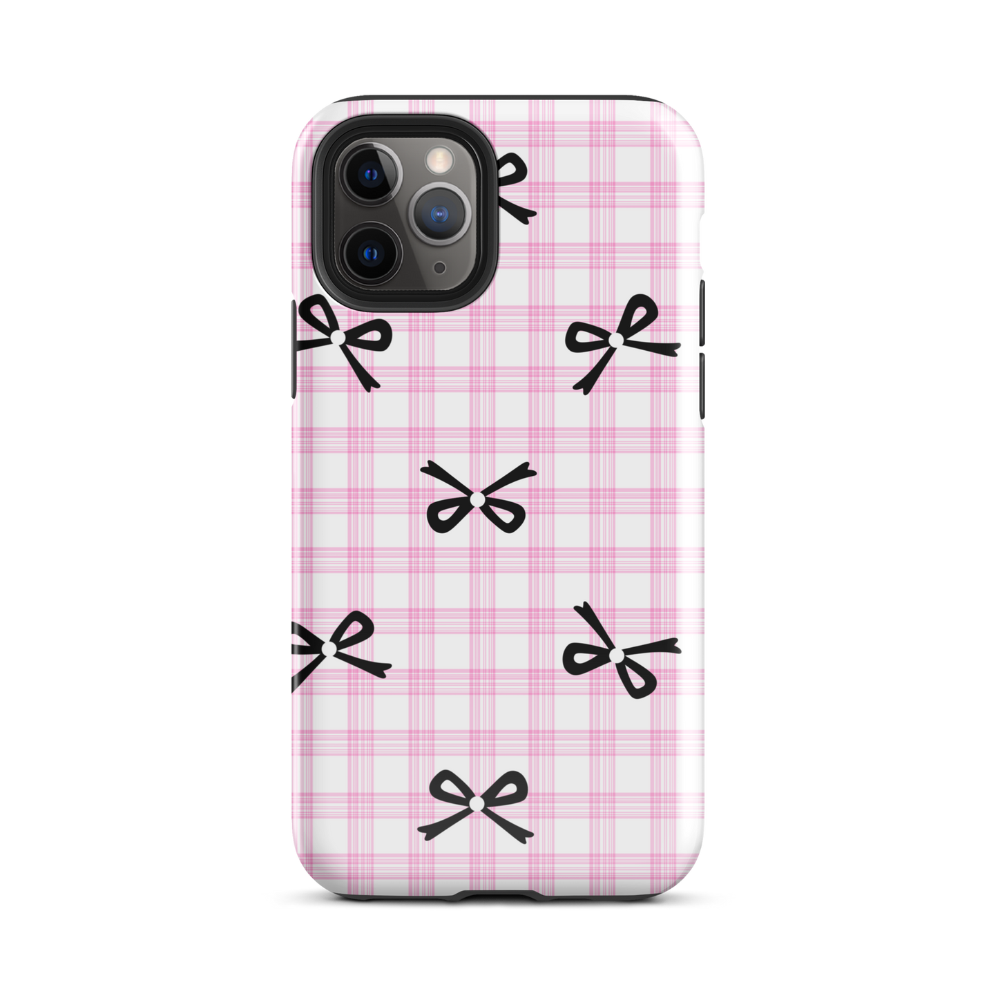 Blush Tartan Bow - iPhone