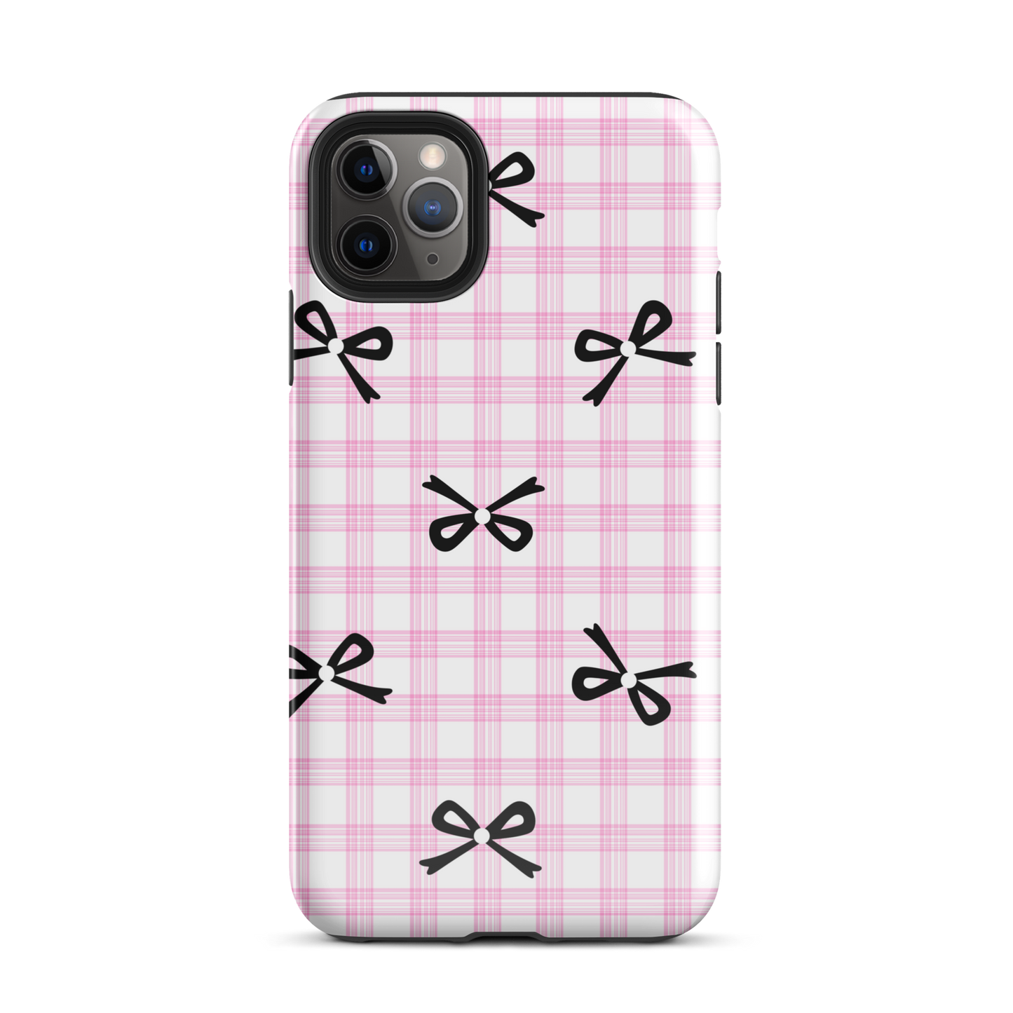 Blush Tartan Bow - iPhone