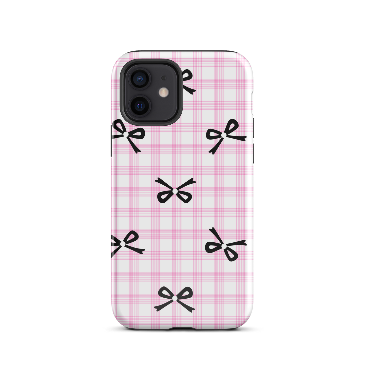 Blush Tartan Bow - iPhone