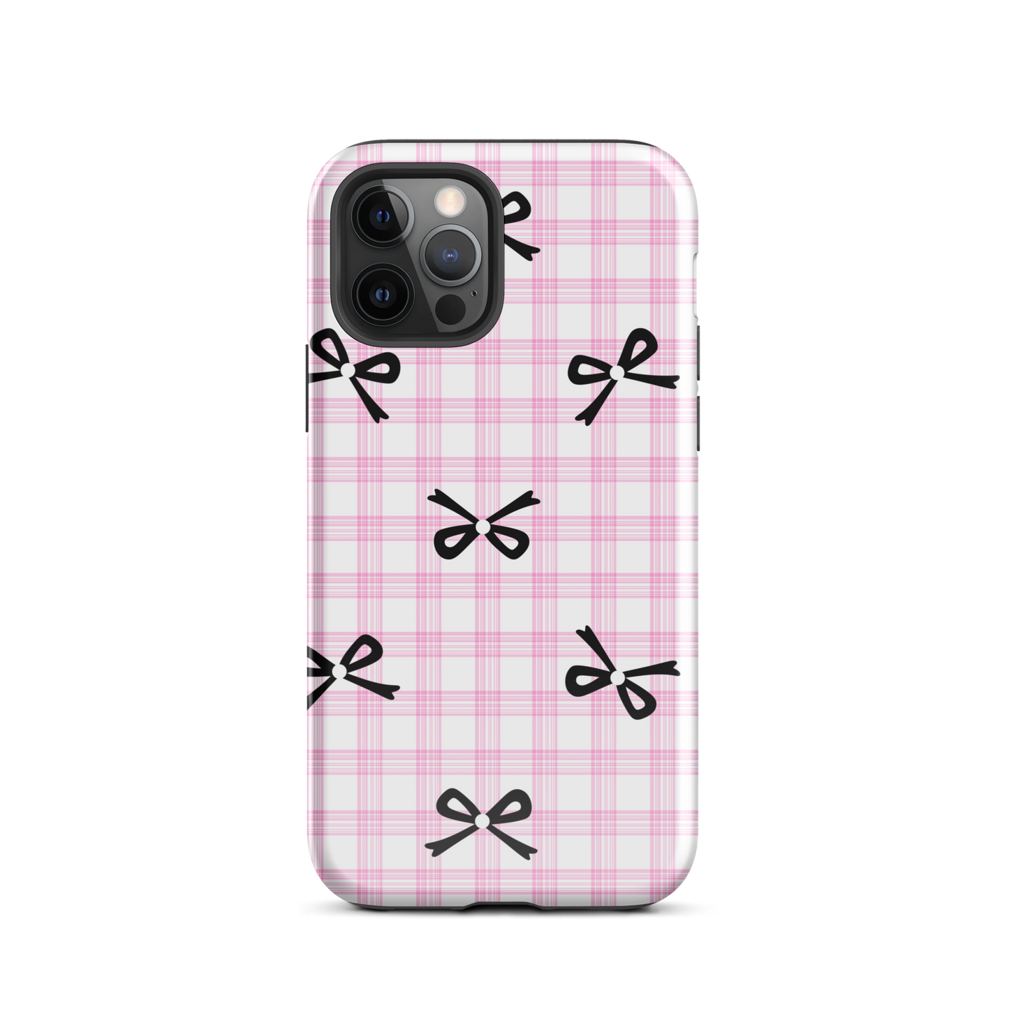 Blush Tartan Bow - iPhone