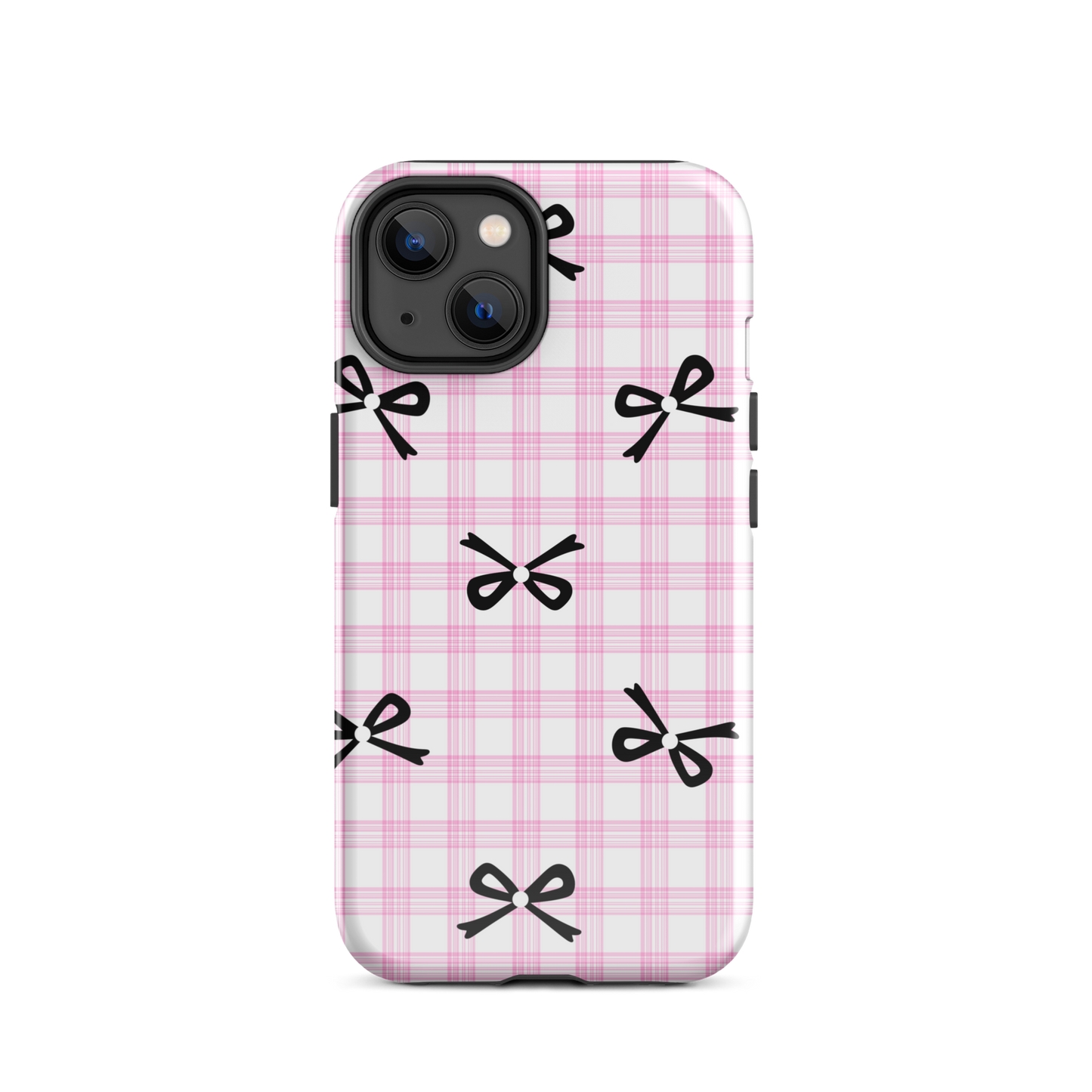 Blush Tartan Bow - iPhone