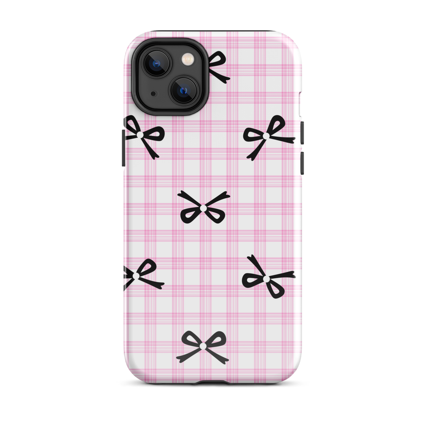 Blush Tartan Bow - iPhone