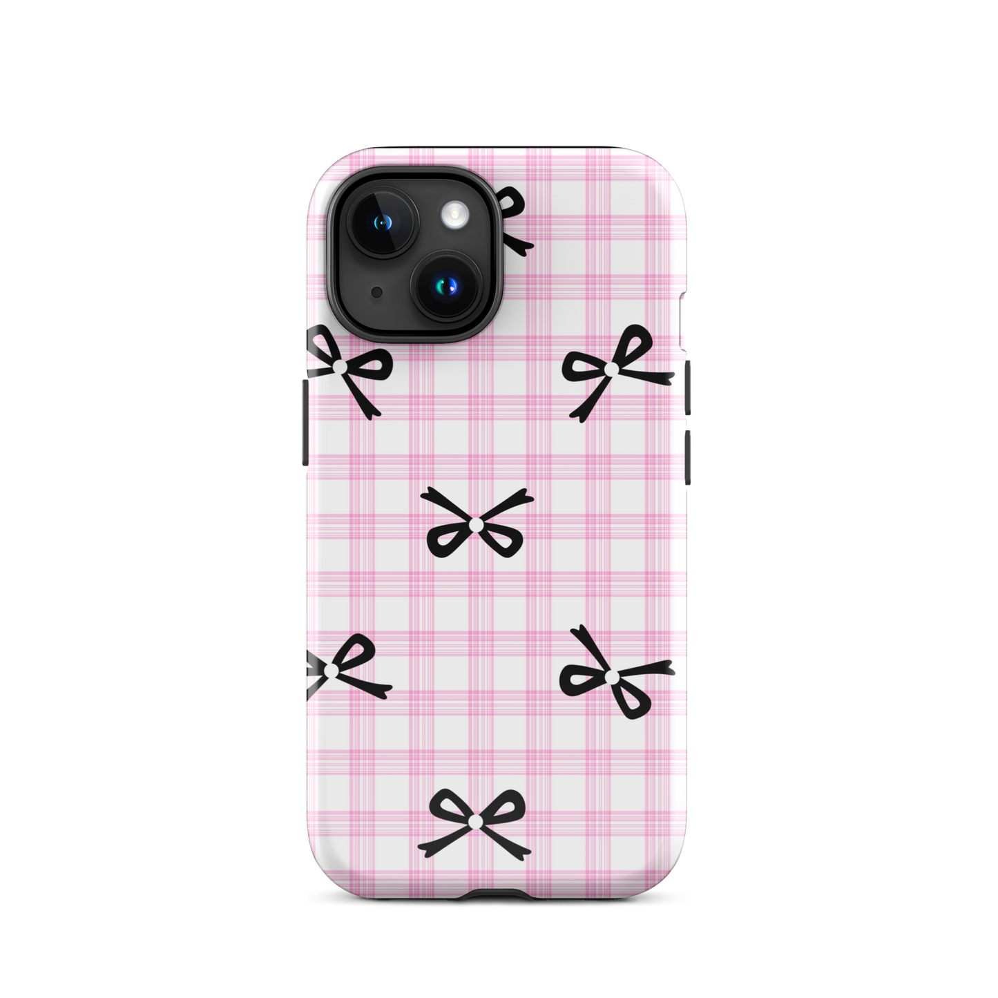 Blush Tartan Bow - iPhone