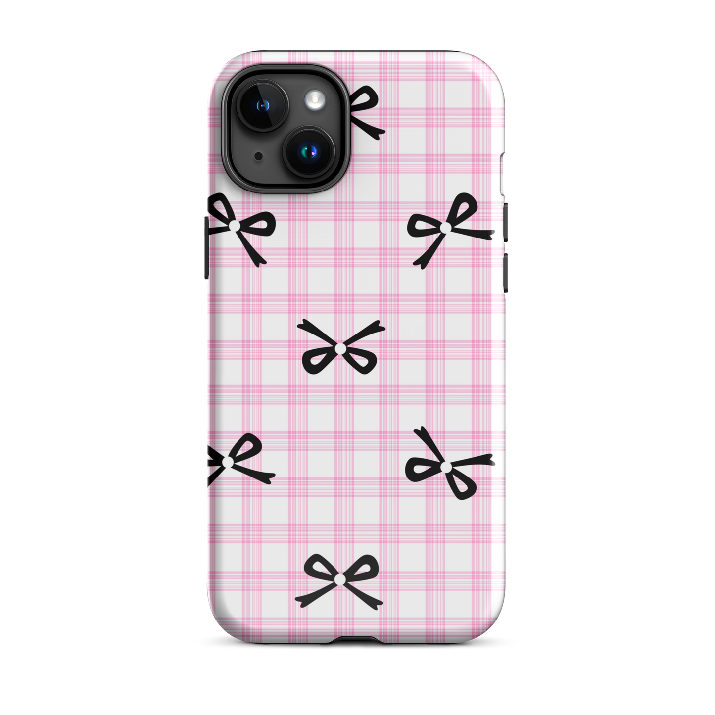 Blush Tartan Bow - iPhone