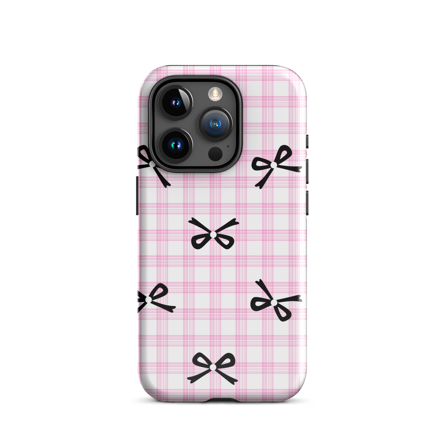 Blush Tartan Bow - iPhone