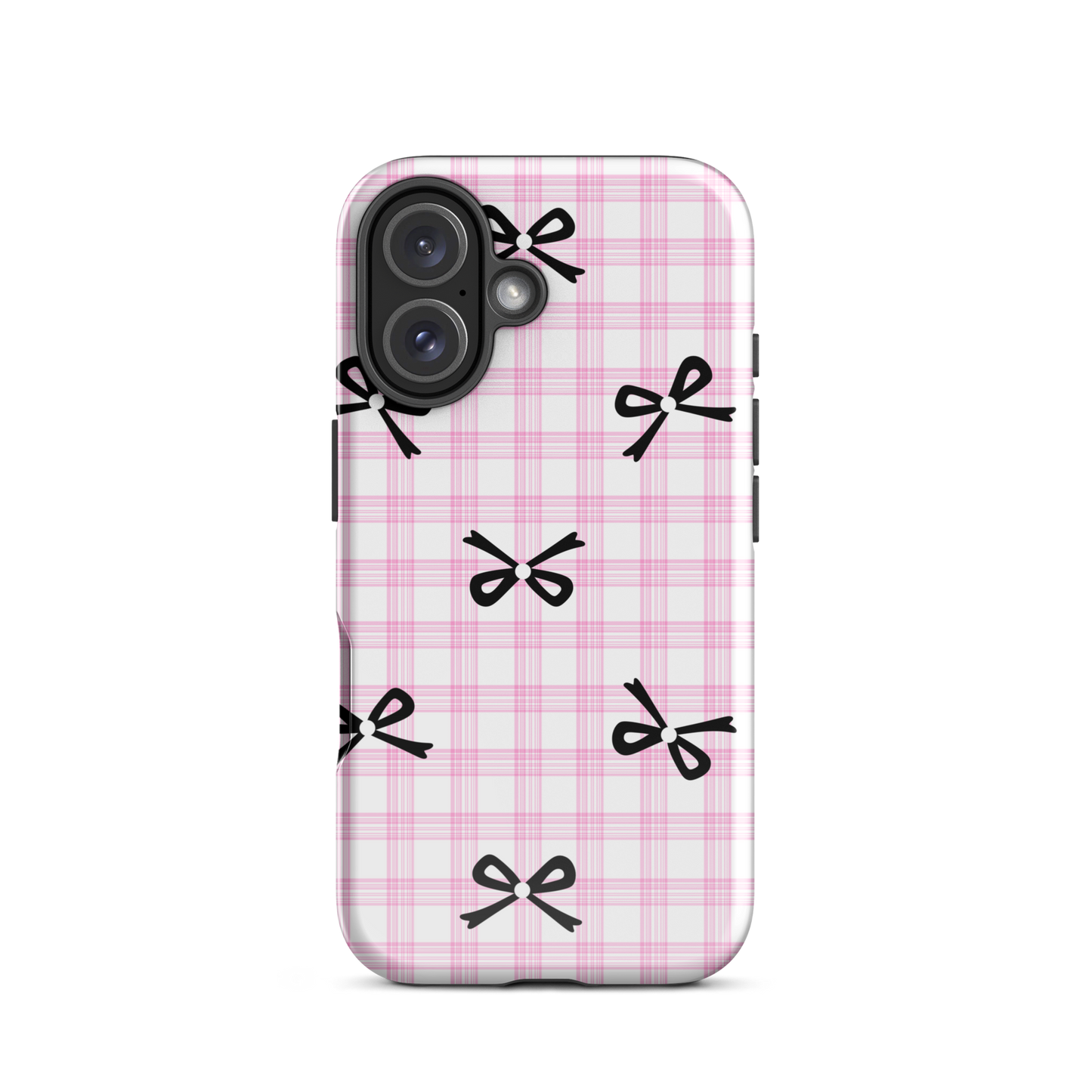 Blush Tartan Bow - iPhone