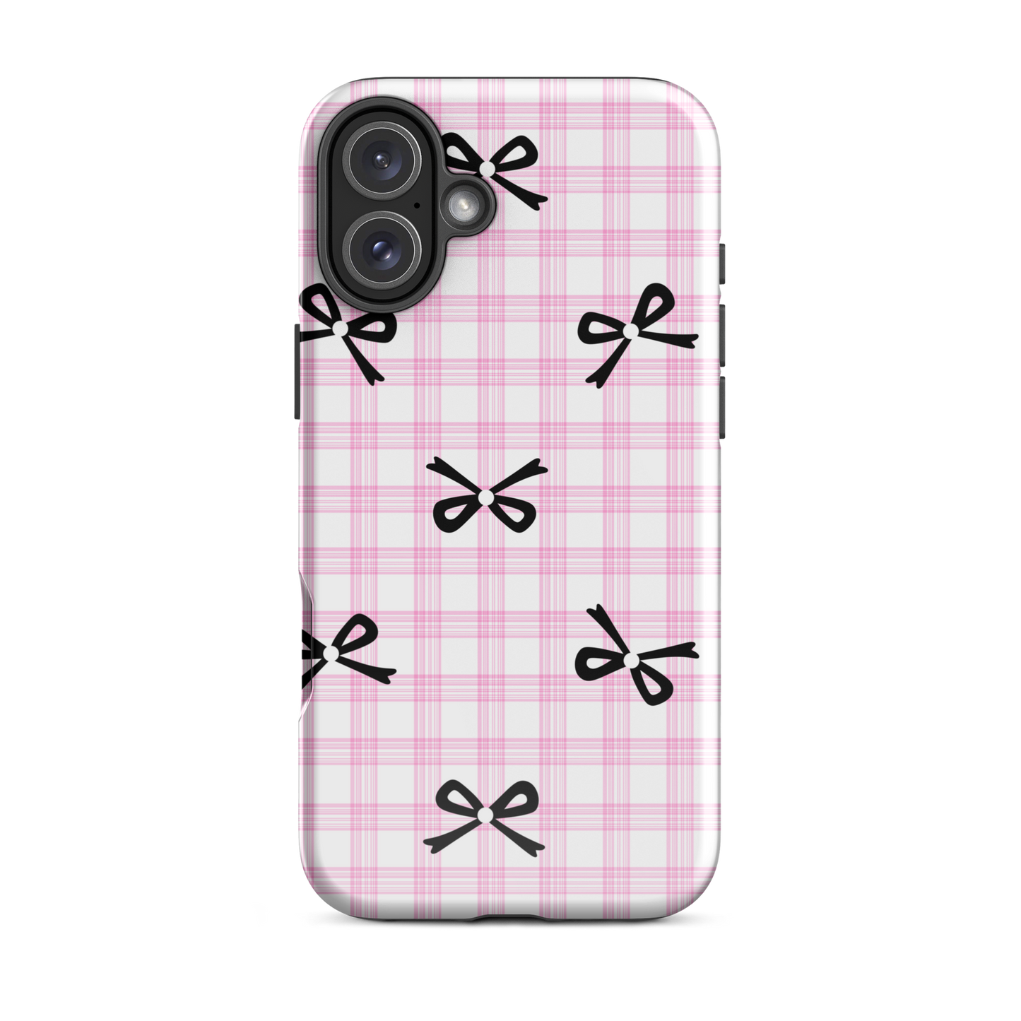 Blush Tartan Bow - iPhone