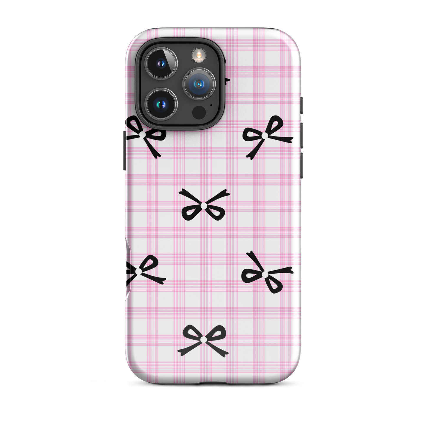 Blush Tartan Bow - iPhone