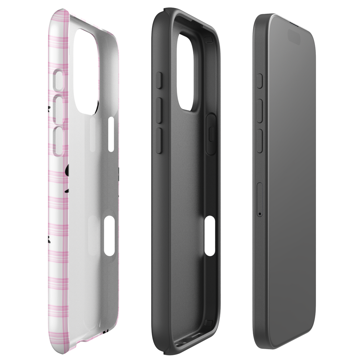 Blush Tartan Bow - iPhone