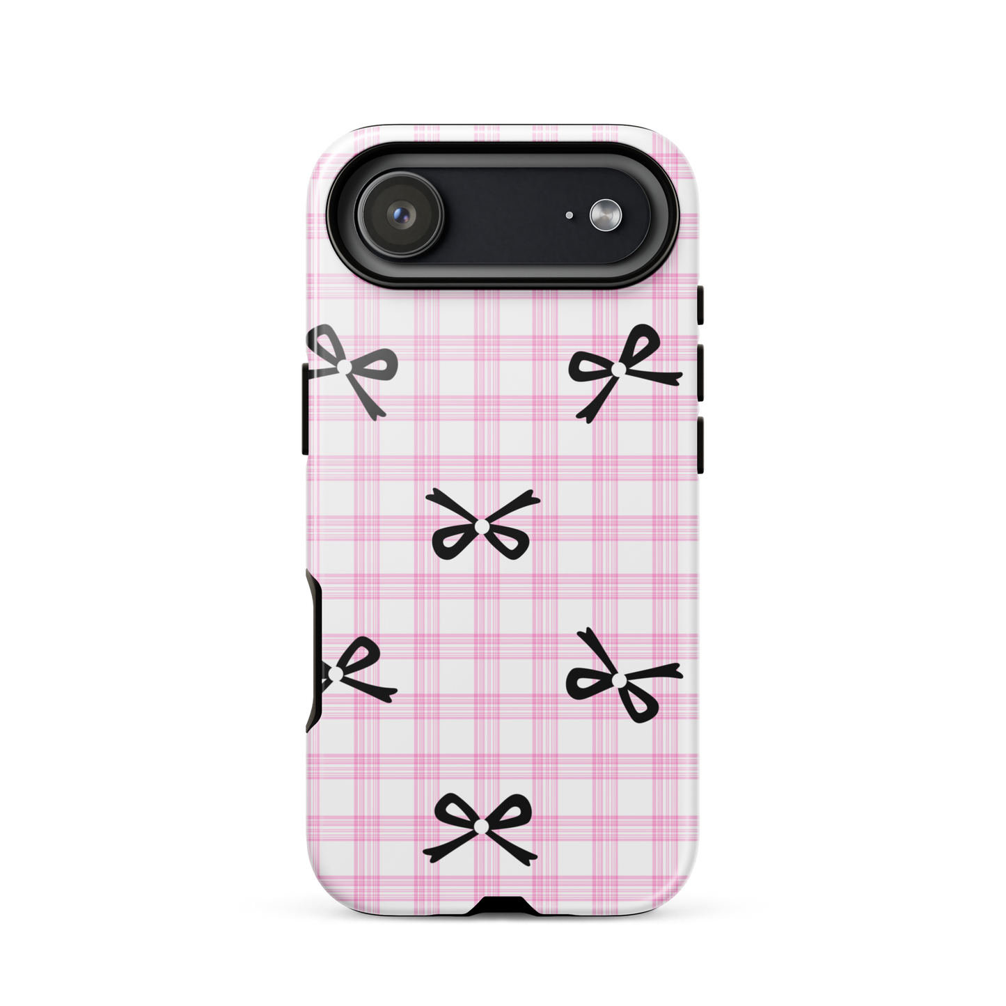Blush Tartan Bow - iPhone