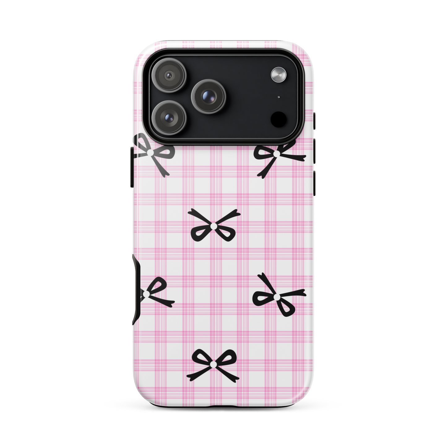 Blush Tartan Bow - iPhone